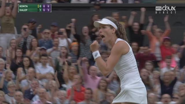 Wimbledon, 1-4 : Halep (ROU) – Konta (GBR) 7-6 6-7