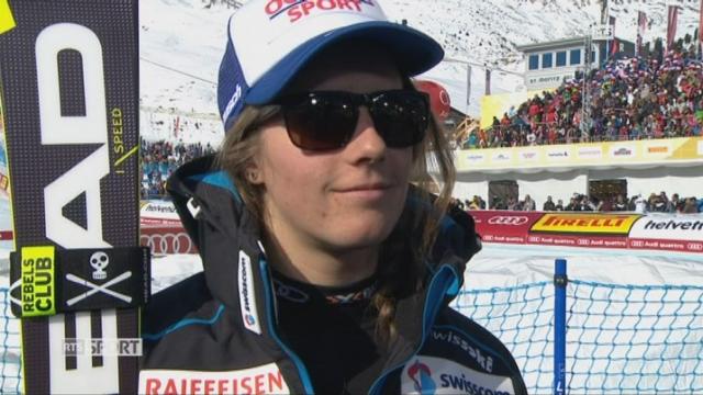Mondiaux de St-Moritz, épreuve par équipes: petite finale, SUI-CAN : interview de Camille Rast