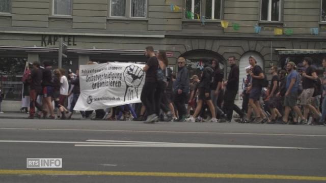 Des manifestants anti-G20 dans les rues de Berne
