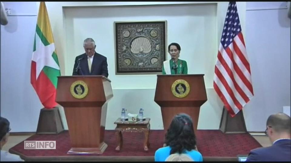 Rex Tillerson et Aung San Suu Kyi devant la presse