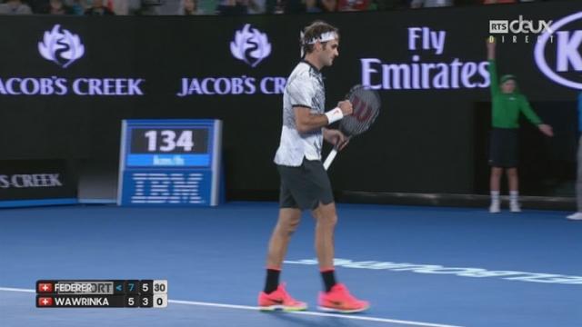 Open d'Australie, 1-2 finale: Roger Federer (SUI) - Stan Wawrinka (SUI) 7-5 6-3