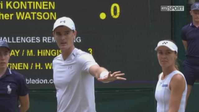 Wimbledon, finale mixte: Murray (GBR)-Hingis (SUI) - Kontinen (FIN)-Watson (GBR) 6-4