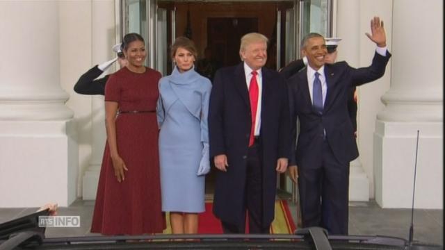 Les Trump accueillis à la Maison Blanche par les Obama