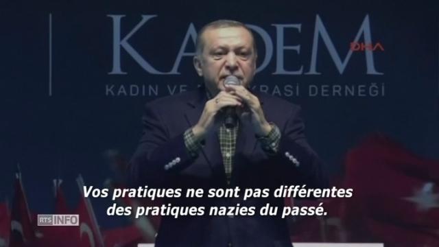 Erdogan parle de "pratiques nazies" en Allemagne