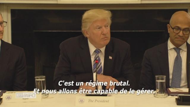 Le président américain critique la Corée du Nord après un décès