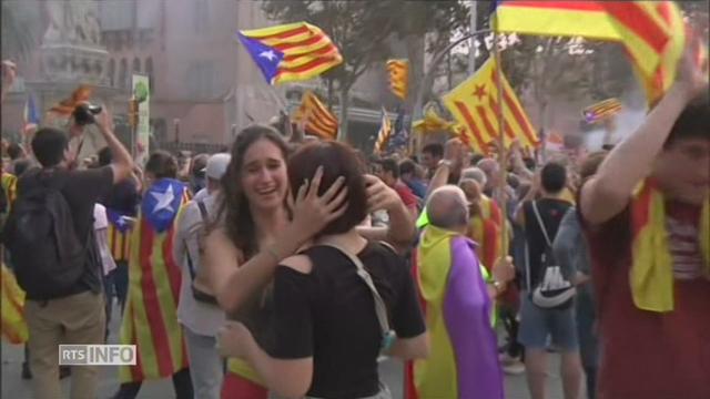 Clameur de joie chez les manifestants indépendantistes à Barcelone