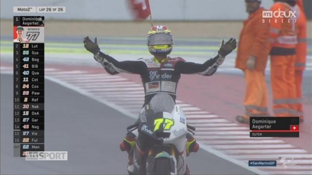 GP de Saint-Marin, Moto 2: Aegerter (SUI) s'impose devant Luthi (SUI) 2e et Syahvin (MAL) 3e