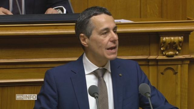 Ignazio Cassis accepte son élection devant 'Assemblee fédérale