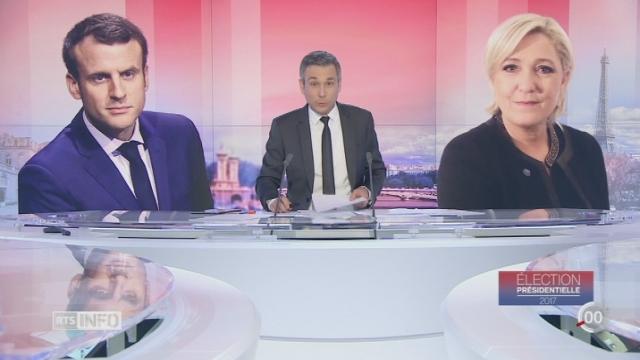 Annonce du résultat sur le plateau de la RTS