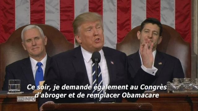 Face au Congrès, Donald Trump évoque l'immigration et l'Obamacare