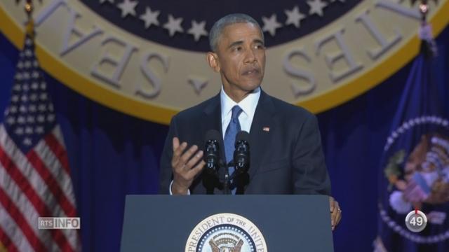 Barack Obama a fait son discours d’adieu devant 18'000 personnes à Chicago