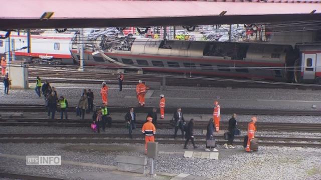 Un train international déraille en gare de Lucerne