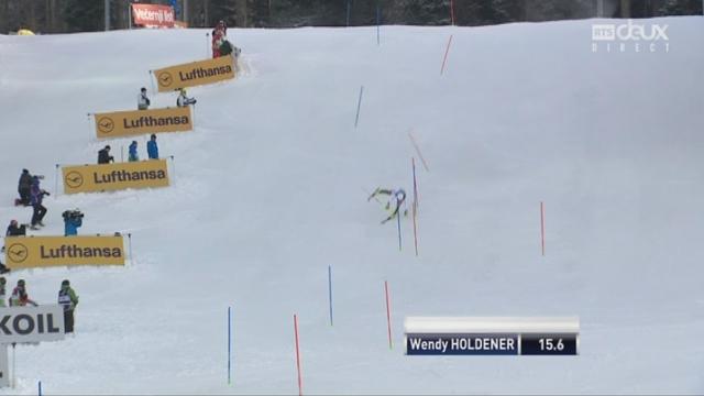 Slalom, Zagreb (CRO), 1e manche: les erreurs de Wendy Holdener (SUI) et Mikaela Shiffrin (USA)