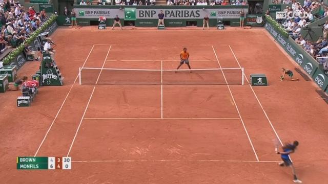 Tennis - Roland-Garros: Gaël Monfils - Dustin Brown (6-4, 7-5, 6-0)