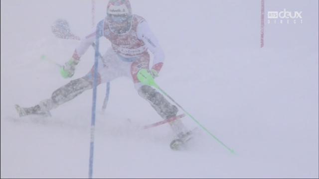 Slalom, Val d'Isère (FRA), 2e manche: élimination de Luca Aerni (SUI)