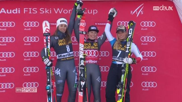 Ski: Lara Gut termine 3e au géant à Maribor