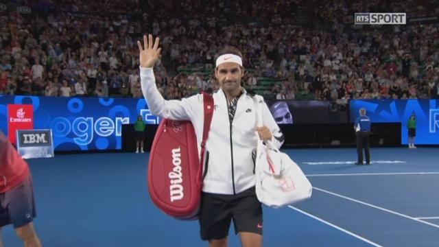 Open d'Australie, 1er tour: J. Melzer (AUT) – R. Federer (SUI): l'entrée sur le court de Roger Federer