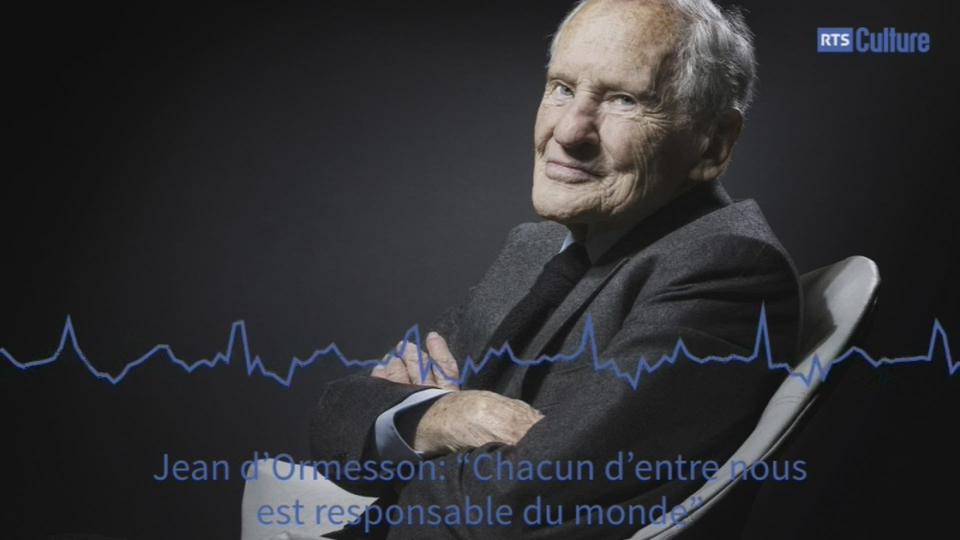 Jean d'Ormesson: "Chacun d'entre nous est responsable du monde"