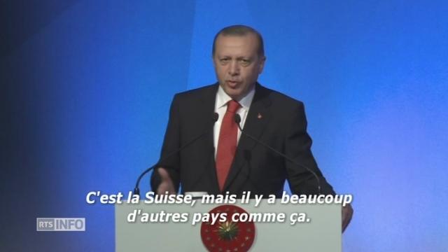 Recep Tayyip Erdogan: "Au Parlement suisse, des groupes terroristes ont mis une photo de moi un pistolet sur la tempe"