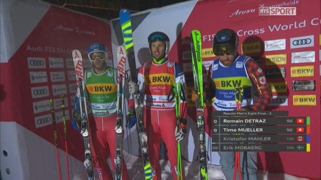 Ski Cross, Coupe du monde, Arosa (SUI), 1-8: qualification des Suisses R. Detraz et T. Mueller pour les 1-4 de finale avant l'annulation de la course