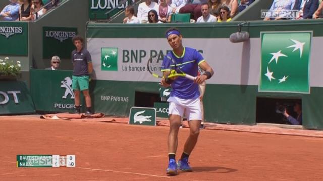 Roland-Garros, 4e tour Bautista Agut (ESP) - Nadal (ESP) 1-6 2-6