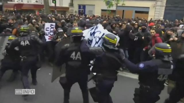 Tensions entre manifestants anti-Macron et policiers à Paris