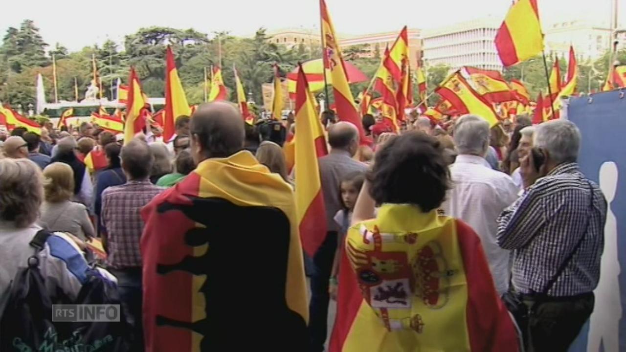 Des milliers de manifestants pro-unité défilent à Madrid et Barcelone