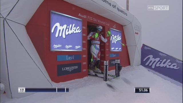 Levi (FIN), slalom 2e manche: Aerni (SUI) termine à la première place provisoire devant Meillard (SUI)