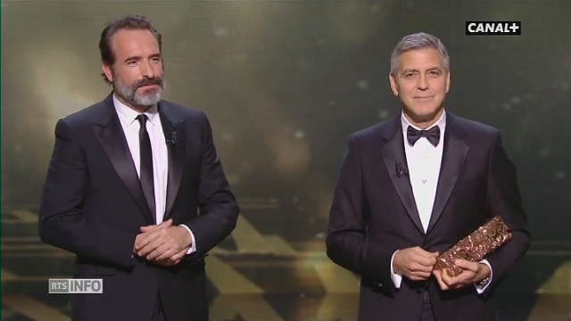 George Clooney et Jean Dujardin d'humeur badine aux César