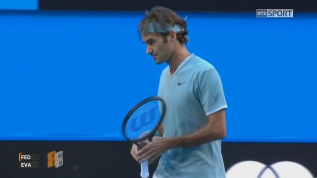 R. Federer (SUI) - D. Evans (GBR) (6-3): premier set bien negocié par le Bâlois