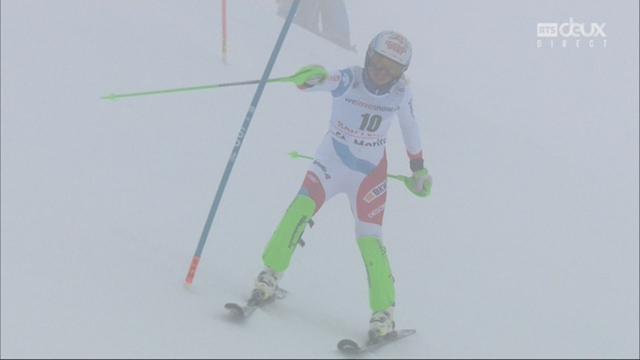 Combiné alpin, St-Moritz (SUI), 1e manche : Denise Feierabend (SUI) part à la faute