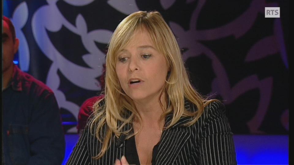 Sandra Gaudin sur le plateau de Tard pour bar en 2009 [RTS]