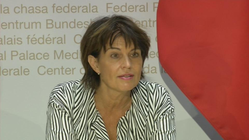 La réaction de Doris Leuthard sur l'arrêté fédéral sur le vélo