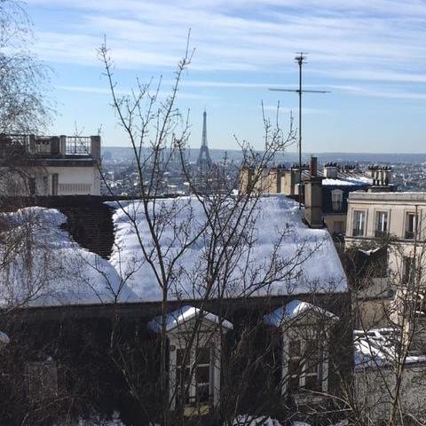Les toits de Paris enneigés vus depuis Montmartre [RTS - Christophe Canut]