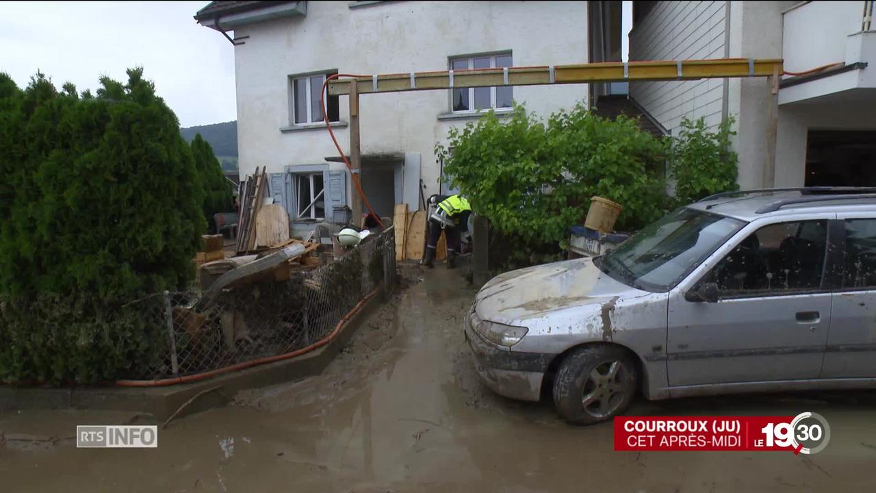 Jura: pluies torrentielles dans plusieurs communes, dont Courroux. Le débit de la Scheulte a très vite été multiplié par 25