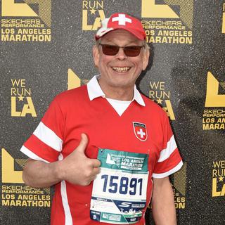 Bernard Rosset à l'arrivée du marathon de Los Angeles [Bernard Rosset]