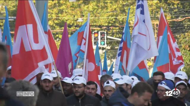 Le centre-ville de Genève bloqué au deuxième jour de la grève des maçons
