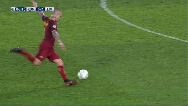 1-2 finale retour, Rome – Liverpool (3-2): 86e, Nainggolan