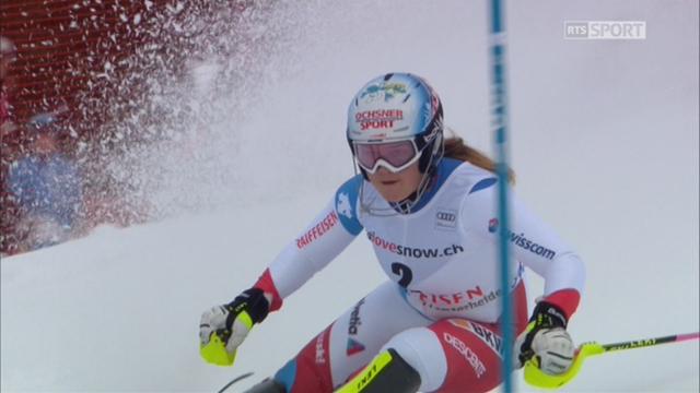 Lenzerheide (SUI), Slalom dames, 2e manche: Mélanie Meillard (SUI) termine 2e provisoire