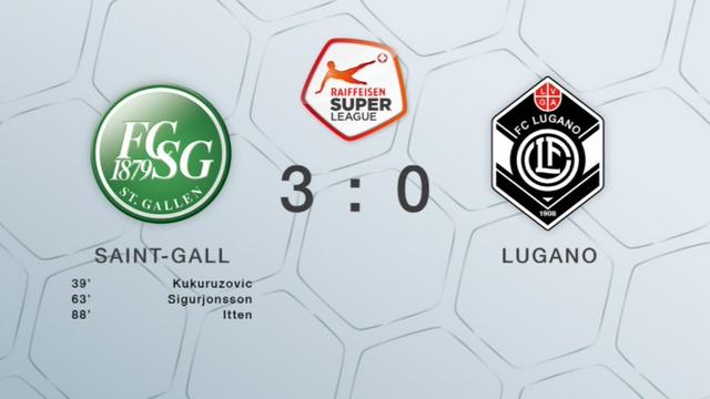 23e journée, St-Gall - Lugano 3-0: tous les buts de la rencontre