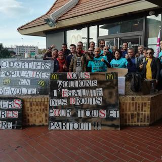 les salariés du McDo de Saint-Barthélémy à Marseille le 17 octobre 2018 [RTS - Maud de Carpentier]