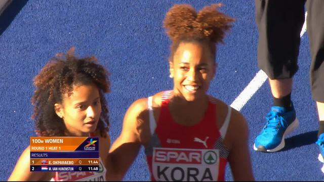 Athlétisme, 100m dames: Salomé Kora seconde de sa série et qualifiée