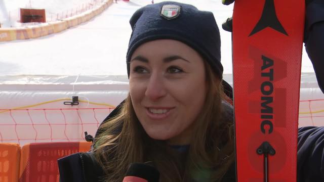 Descente femmes: la réaction de Sofia Goggia (ITA) après sa médaille d'or