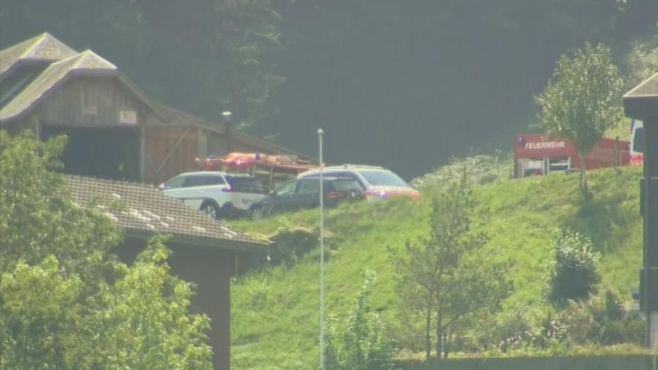 Les lieux du crash d'avion à Hergiswil dans le canton de Nidwald