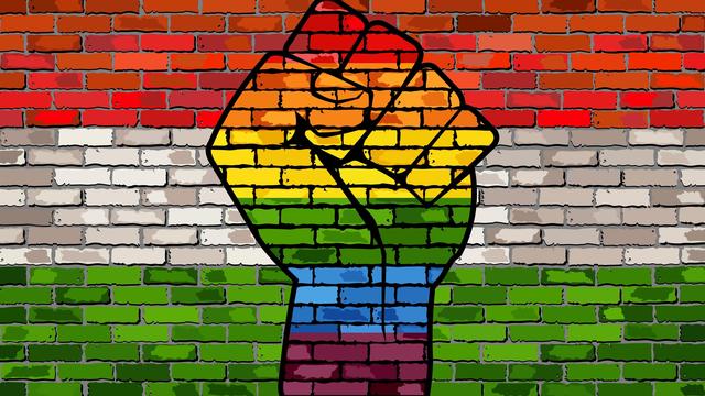 Signe de protestation de la communauté LGBT sur un mur hongrois - dusica69 - fotolia [fotolia - dusica69]