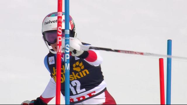 Are (SWE), Slalom dames 1re manche: Michelle Gisin (SUI)