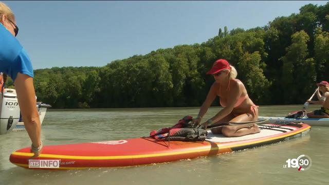 La mode du paddle atteint les fleuves... Descendre le Rhône est une activité très prisée et rafraîchissante