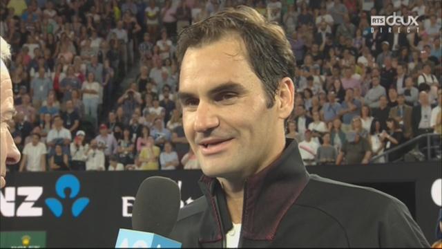 Messieurs, 1er tour:  la première réaction de Roger Federer (SUI) après sa victoire (3-6, 4-6, 3-6) au premier tour