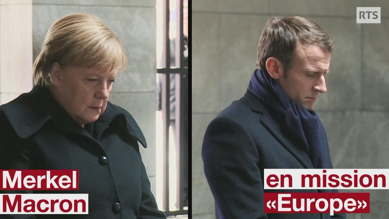 Angela Merkel et Emmanuel Macron affichent leur union