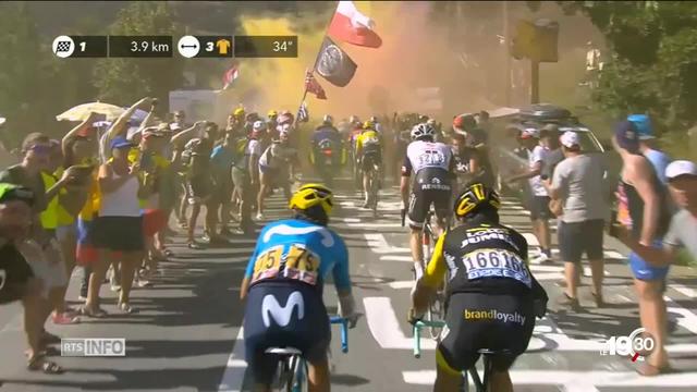 Tour de France cycliste, épreuve mythique de l'Alpe d'Huez: l'équipe Sky fait la course en tête